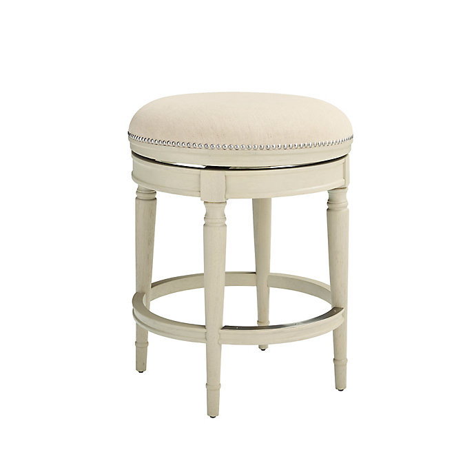 Anderson Swivel Backless Bar & Counter Stool with Solid Hardwood & Nailhead Detail | Frontgate