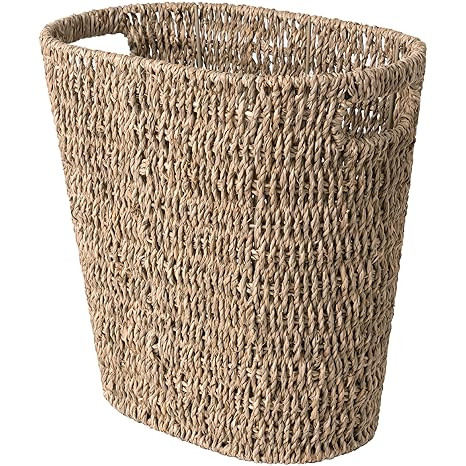 StorageWorks Wicker Waste Basket, Handwoven Seagrass Trash Can with Built-in Handles, Wicker Garb... | Amazon (US)