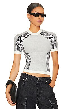 h:ours Charli Moto Top in Ivory & Navy from Revolve.com | Revolve Clothing (Global)