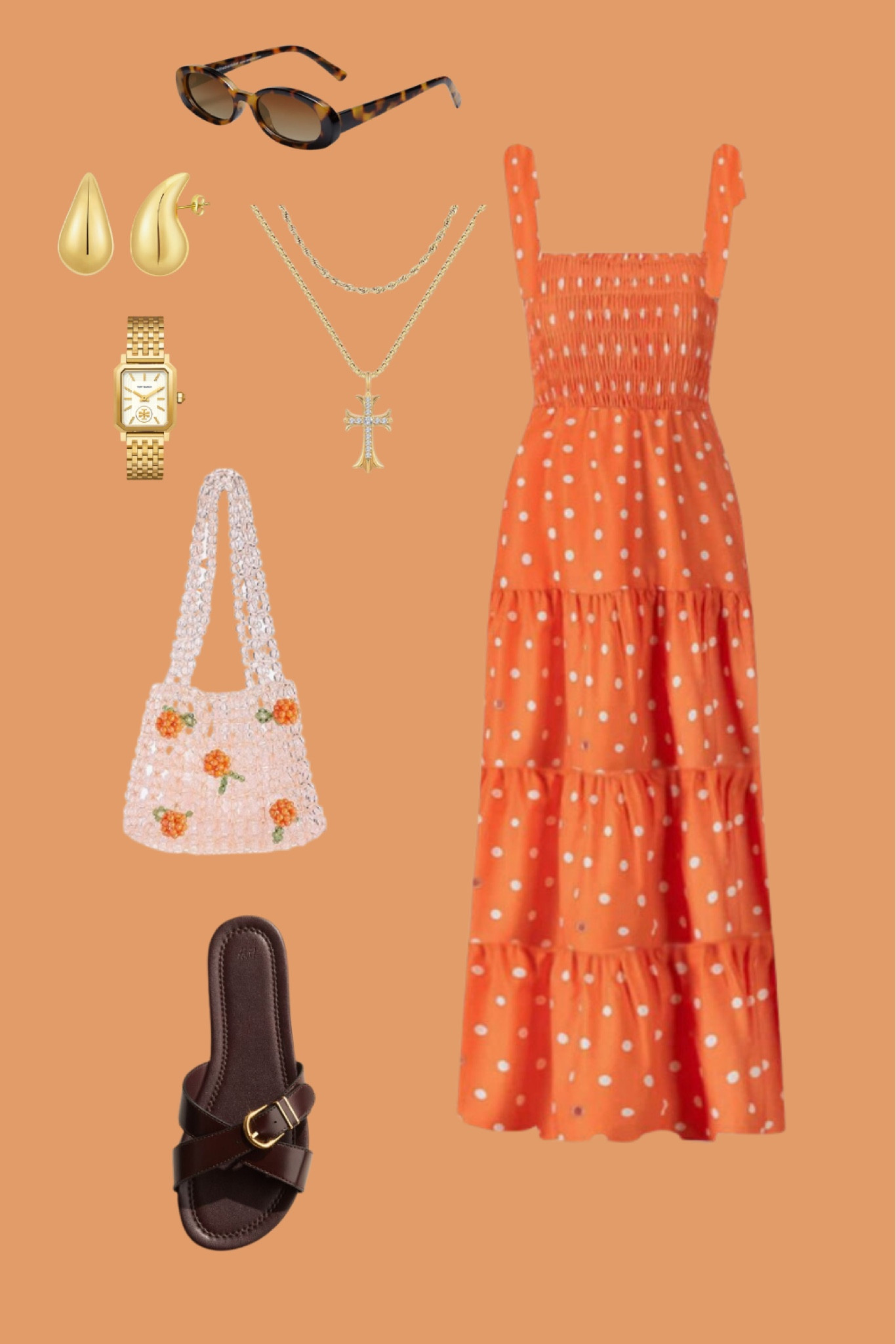 Summer outfits, summer vacation, casual summer outfits, orange dress, beaded purse.

#LTKFindsUnder50 #LTKItBag #LTKMidsize