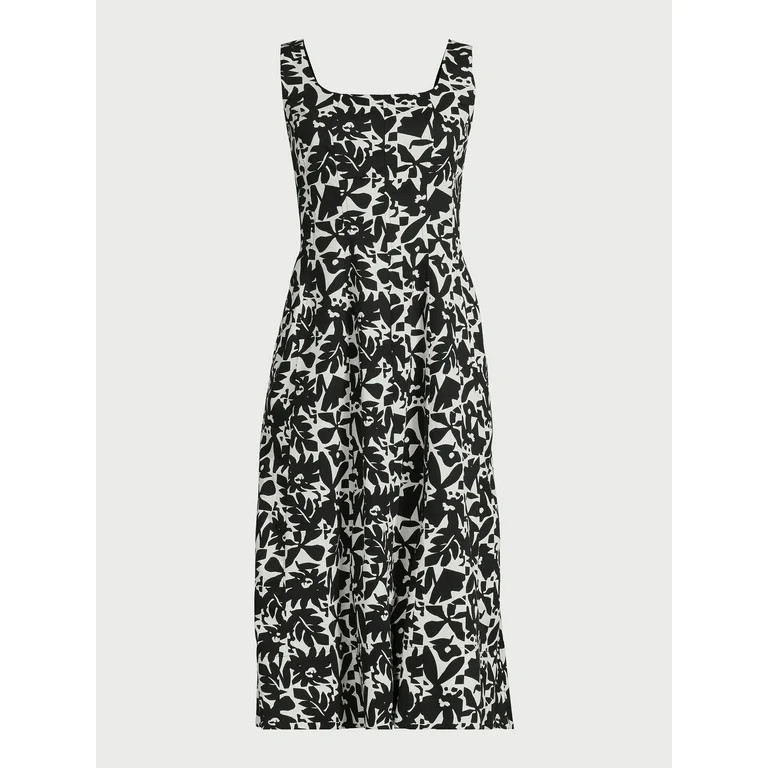 Free Assembly Women’s Cotton Square Neck Sleeveless Dress, Sizes XS-XXL | Walmart (US)