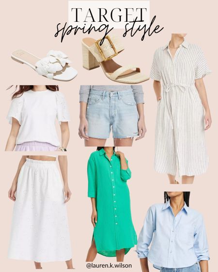 Target spring, spring fashion, spring style, maxi dress, maxi skirt, shorts tee, button down sandals heels 

#LTKfindsunder100 #LTKSeasonal #LTKstyletip