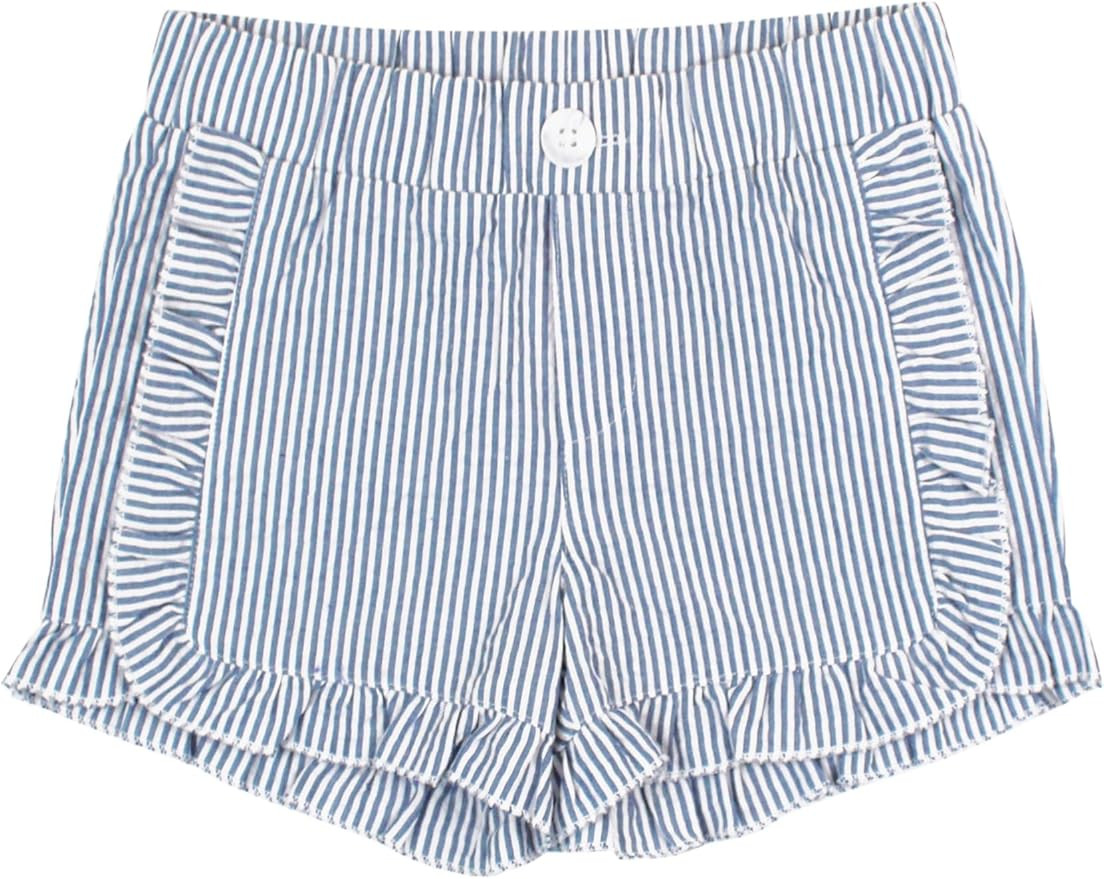 RuffleButts® Baby/Toddler Girls Woven Shorts w/Ruffle Hem | Amazon (US)