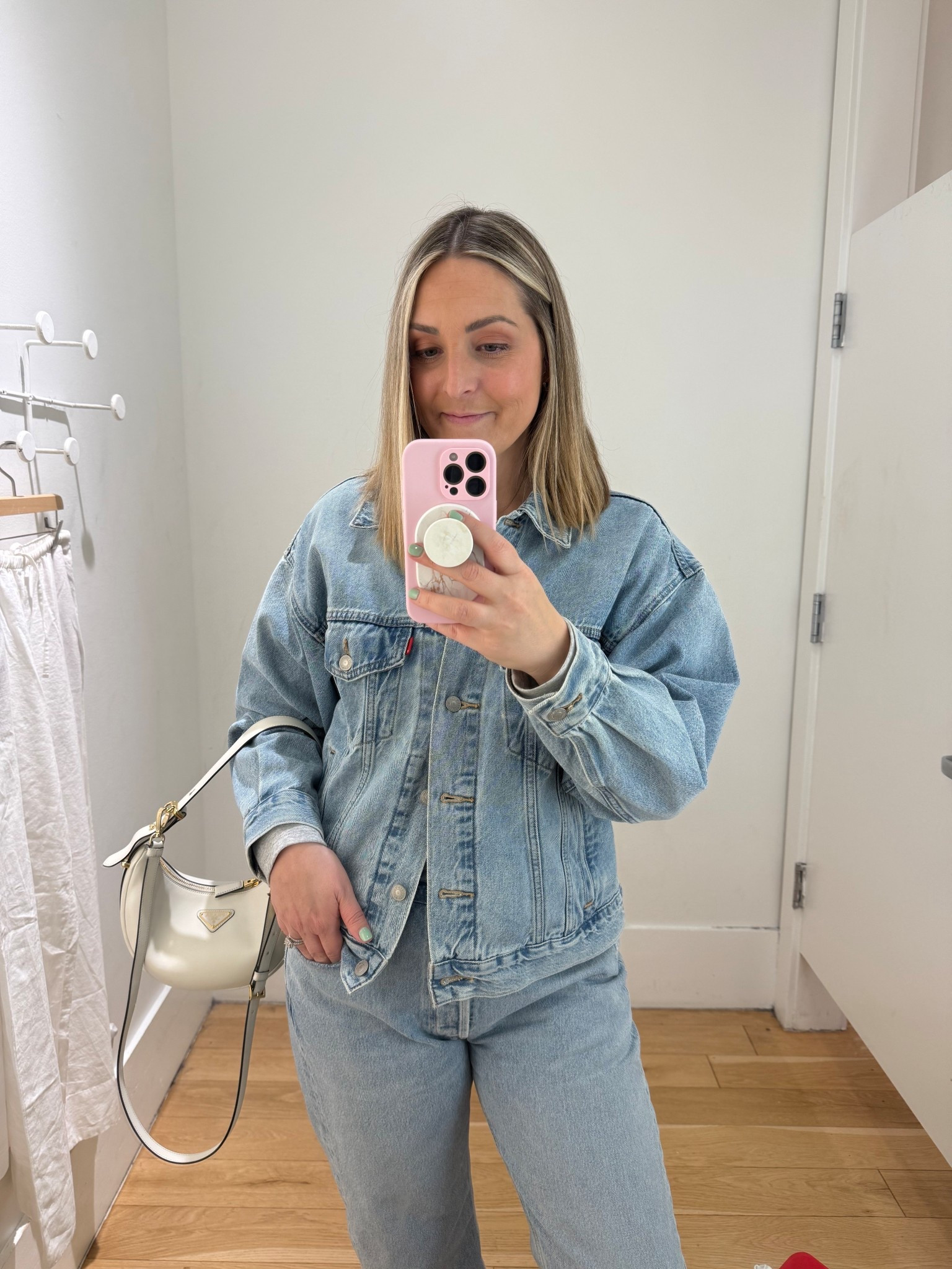 Best spring jean jacket!  
In tts medium 

@levi @Aritzia 

Spring jackets, denim jacket, Levi's, Aritzia, Aritzia jacket, Prada bag, jeans, spring ootd

#LTKSeasonal #LTKootd