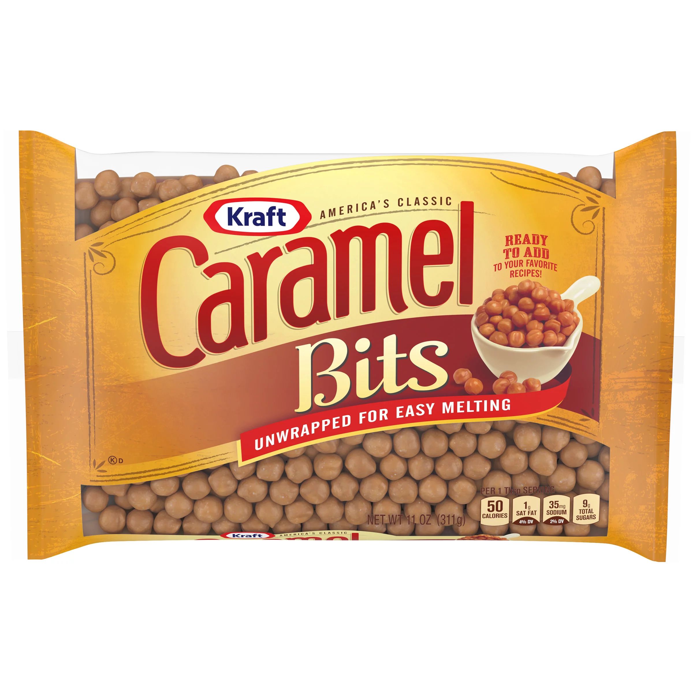 Kraft America's Classic Unwrapped Candy Caramel Bits for Easy Melting, 11 oz Bag | Walmart (US)
