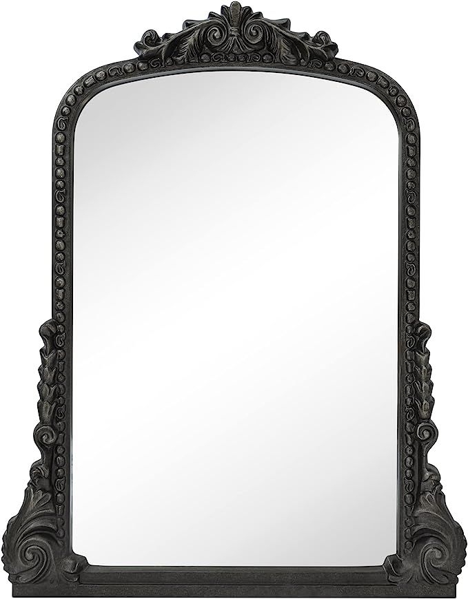 Traditional Ornate Frame Arch Wall Mirror Baroque Inspired Bathroom Vanity Rectangle Wall Mounted... | Amazon (US)
