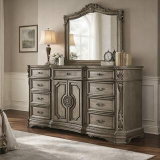 Silver 6-Drawers 68 in. Dresser Without Mirror | The Home Depot