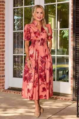 Stephanie Rose Floral Zip Up Midi Dress | Avara