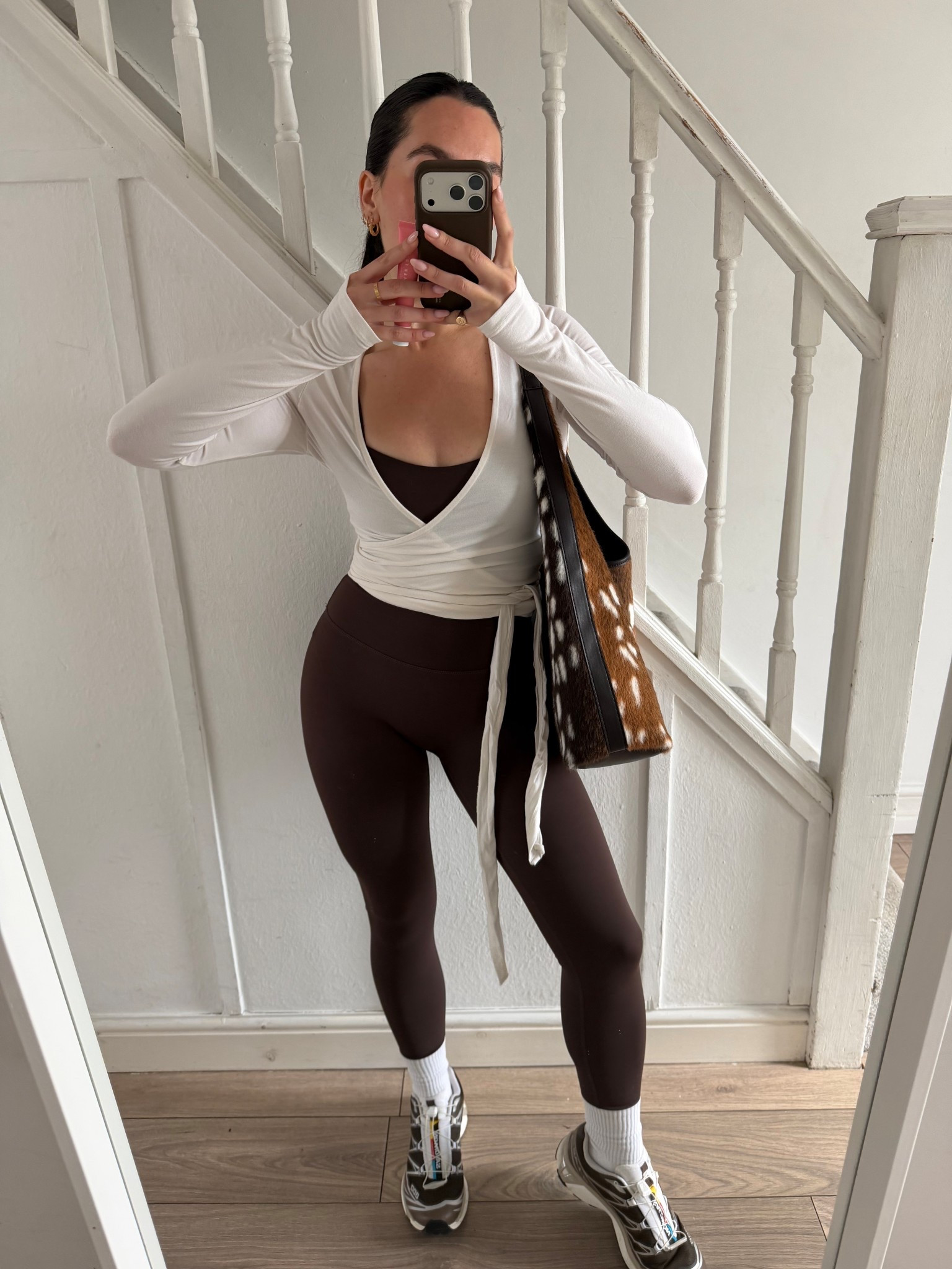 Reformer Pilates uniform 🧘🏻‍♀️ bambi print bag, deer print bag,  brown leggings, brown work out set, sisterly tribe, asos, salomon xt-6

#LTKfitness #LTKpetite #LTKuk