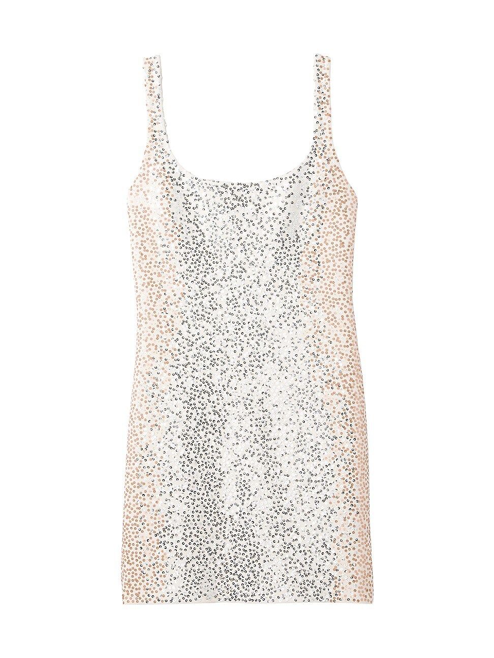 Women's Embroidered Sequin Minidress - Ecru Silver - Size 02 | Saks Fifth Avenue