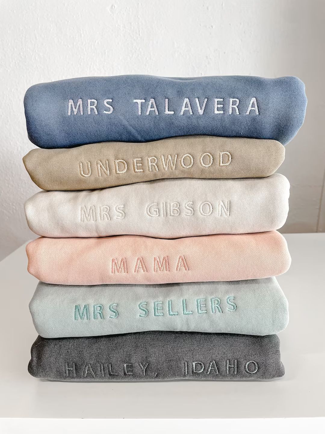 Simple Custom Embroidered Sweatshirt Bride Last Name - Etsy | Etsy (US)