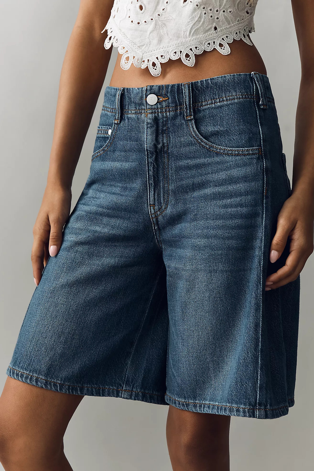 The Adi Mid-Rise Relaxed Bermuda Shorts by Pilcro | Anthropologie (US)