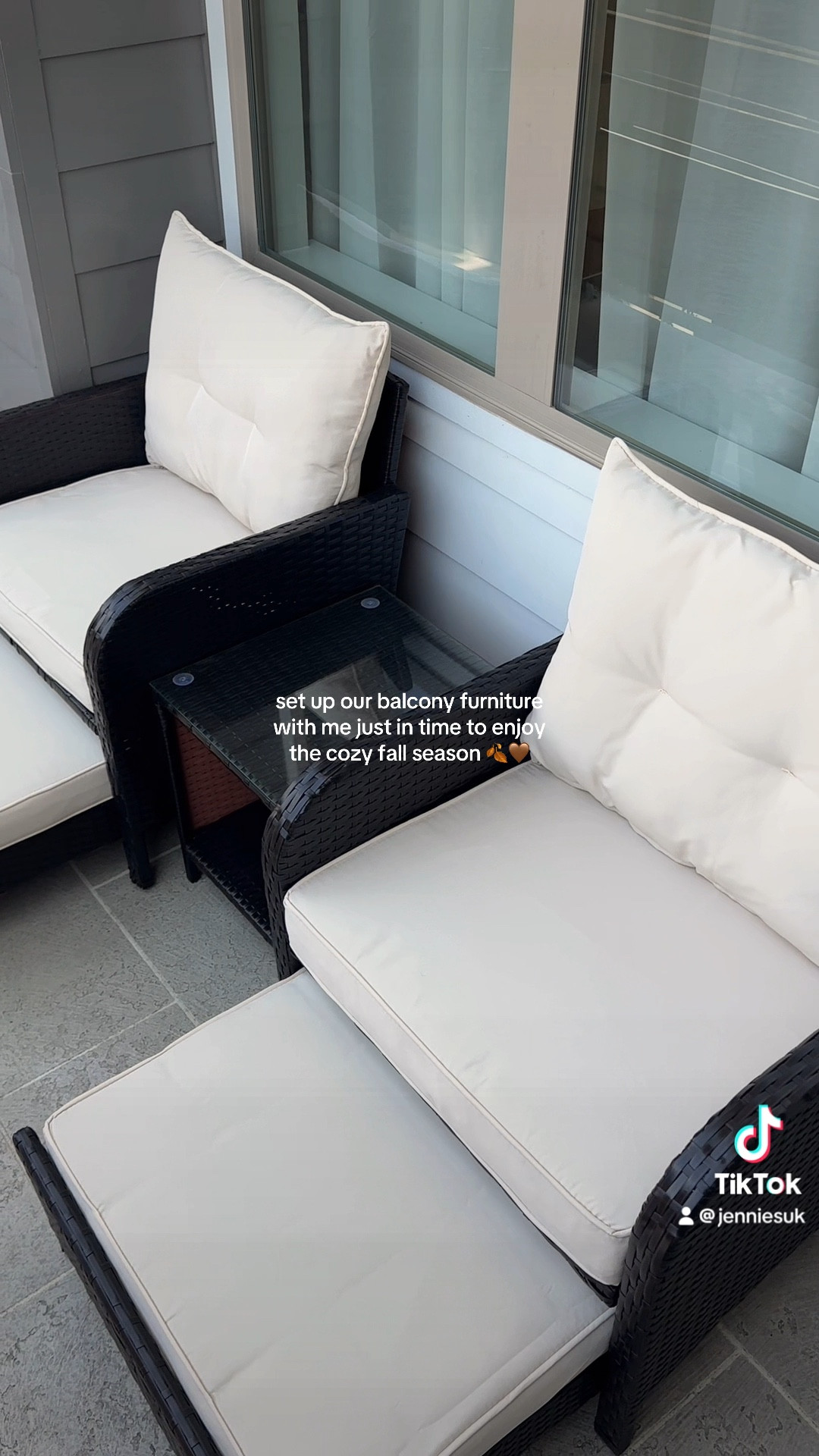 Finally got balcony (or patio) furniture just in time for the cozy fall season! These were really affordable and easy to put together 🤍 #homefinds #patiofurniture #patio #balcony #outdoorfurniture

#LTKHome