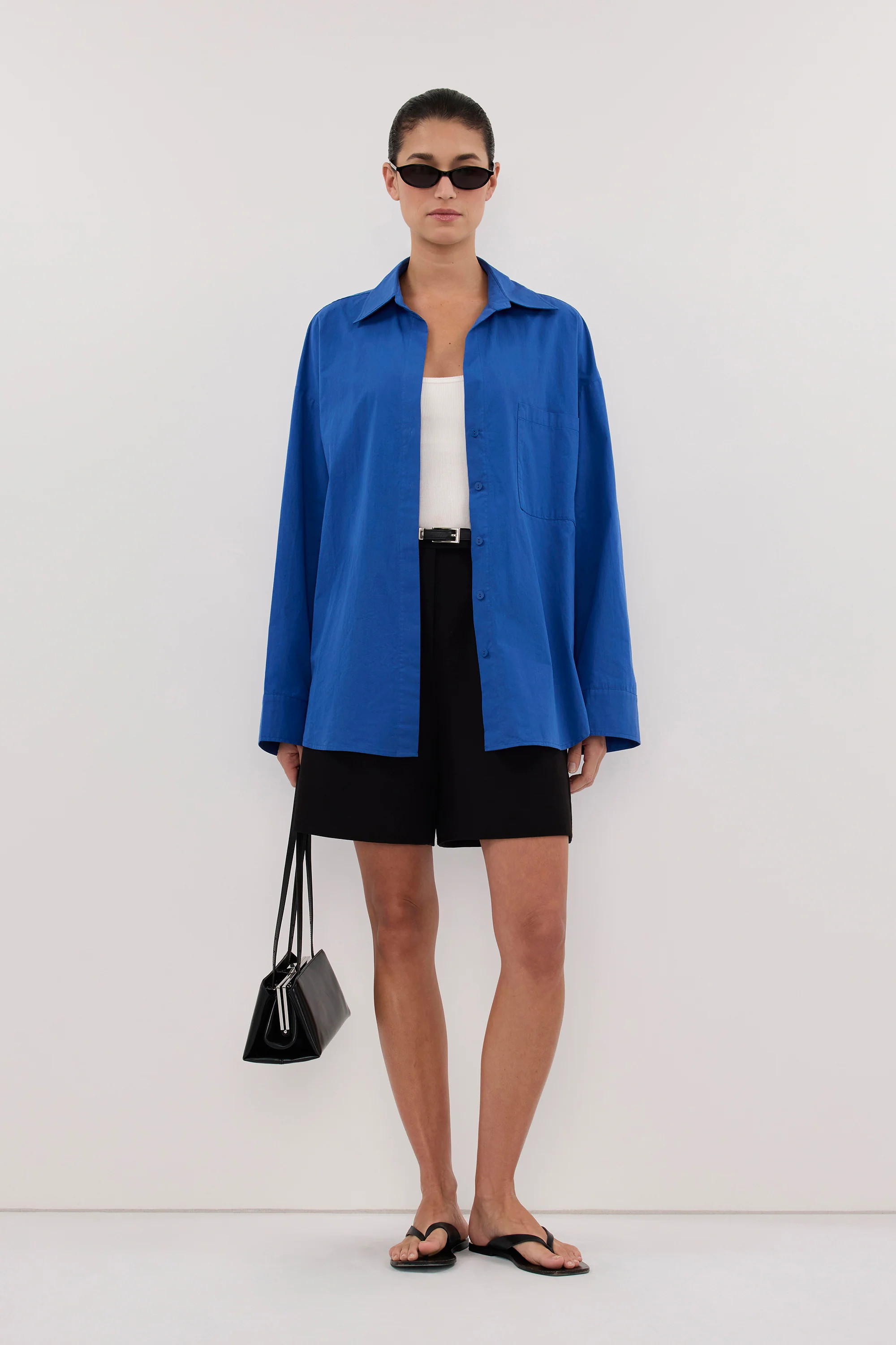 INA COBALT LIGHTWEIGHT COTTON SHIRT | DISSH