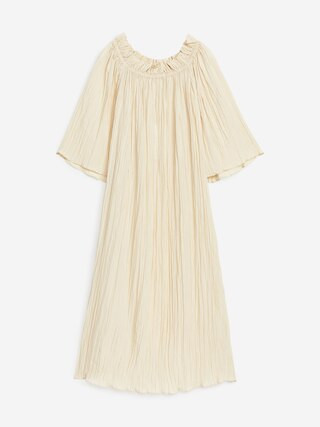 Frill Neck Dress – Off White – Women – ARKET GB | Arket UK