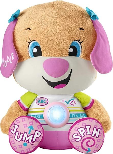 Fisher-Price Laugh & Learn Toddler Learning Toy So Big Sis Musical Plush Puppy With Smart Stages ... | Amazon (US)
