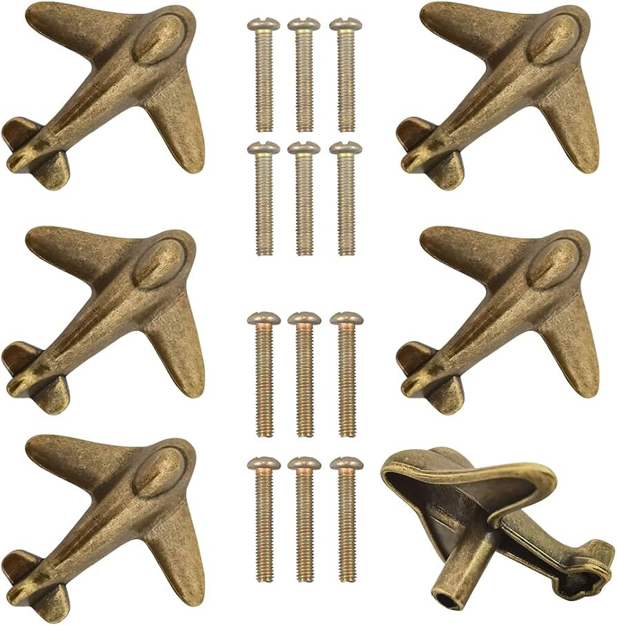 6 Pack Airplanes Knobs Door Handle Cabinet Pull Dresser Single Hole Plane Shape Knobs Handles Dra... | Amazon (US)