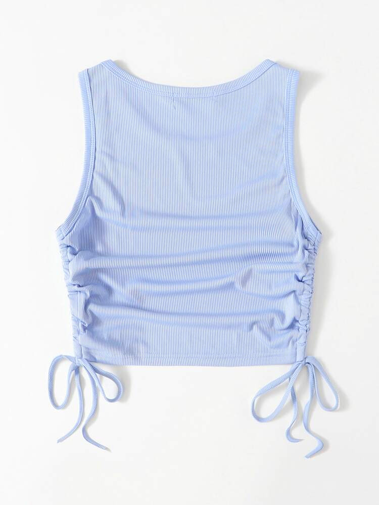 Solid Drawstring Side Tank Top | SHEIN
