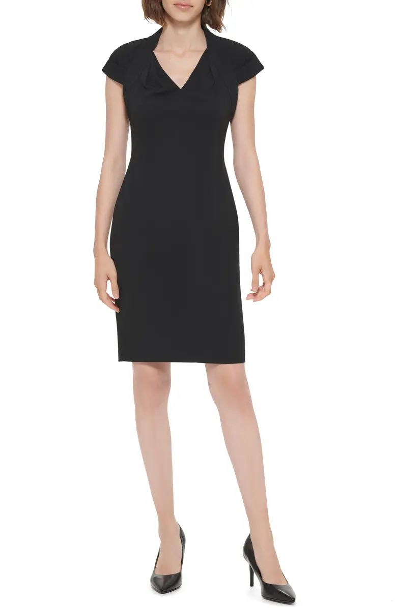 Calvin Klein V-Neck Cap Sleeve Sheath Dress | Nordstromrack | Nordstrom Rack