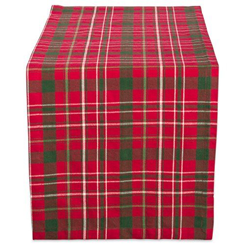 DII Holiday Dining Table Linen Collection Tartan Holly Plaid, Christmas Table Runner, 14x72, Red ... | Amazon (US)