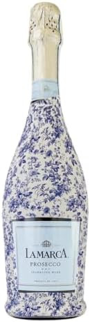 beaubottles Grandmillenial Blue Floral Custom Wine Label Wrap for La Marca 750ml Champagne Bottle... | Amazon (US)