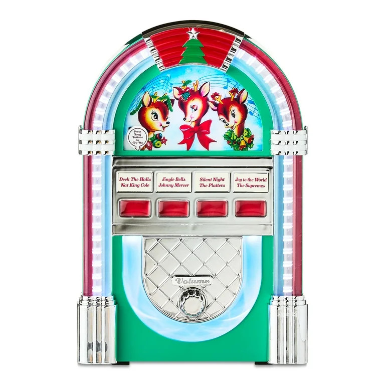Mr. Christmas 9-inch Decorative Retro Jukebox Green | Walmart (US)