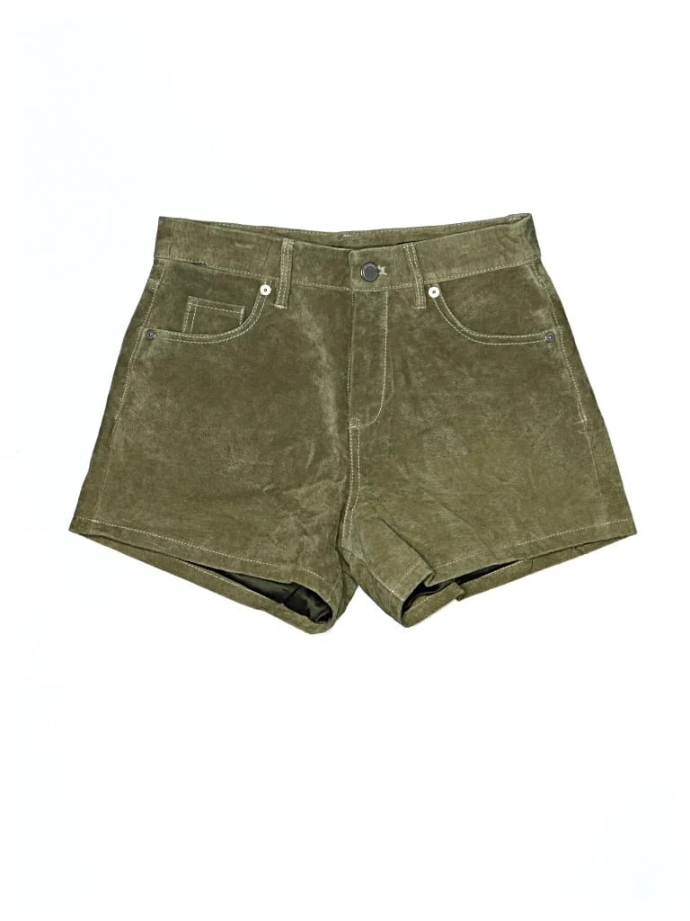 Blank NYC 100% Leather Solid Green Khaki Shorts Size 24 waist - 60% off | ThredUp (US)