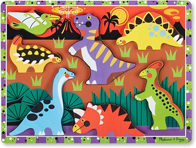 Melissa & Doug Dinosaur Wooden Chunky Puzzle (7 pcs) | Amazon (US)