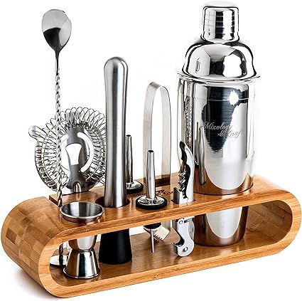 Mixology Bartender Kit: 10-Piece Bar Tool Set with Bamboo Stand | Perfect Home Bartending Kit and... | Amazon (US)