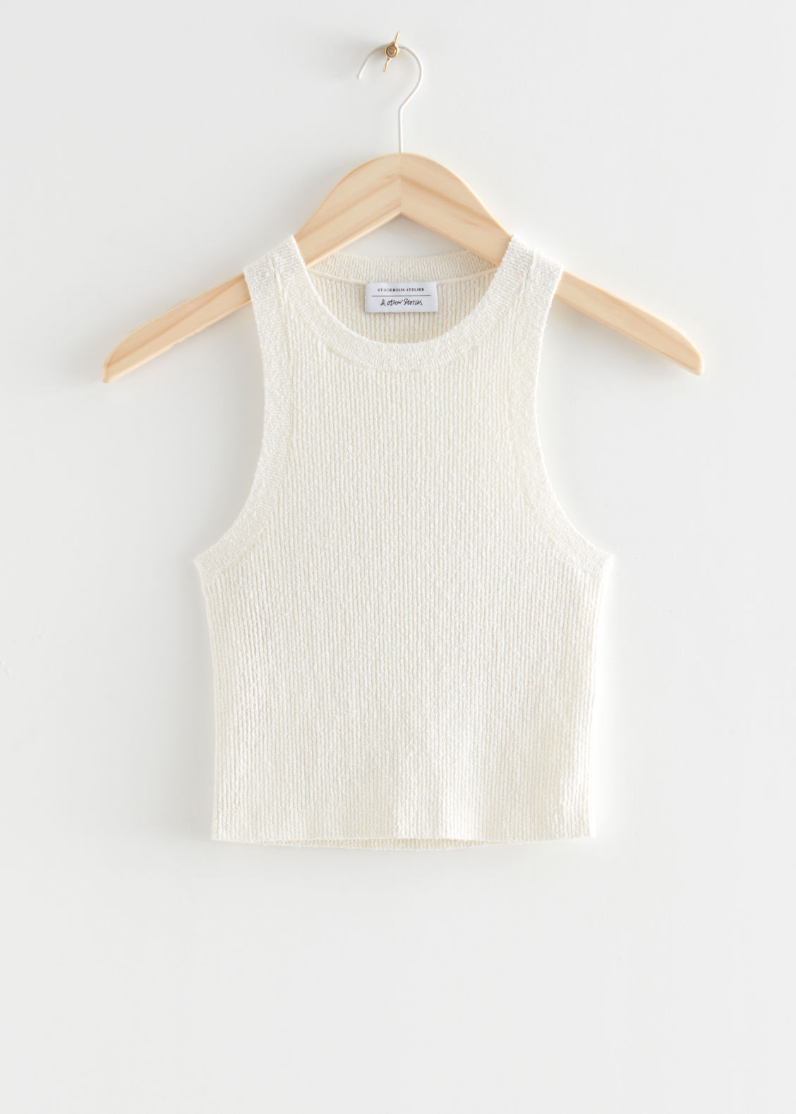 Knitted Silk Blend Cropped Tank Top - Beige | & Other Stories US