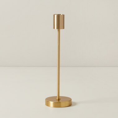 TALL GEO TAPER CANDLE HOLDER, BRASS | Indigo (CA)