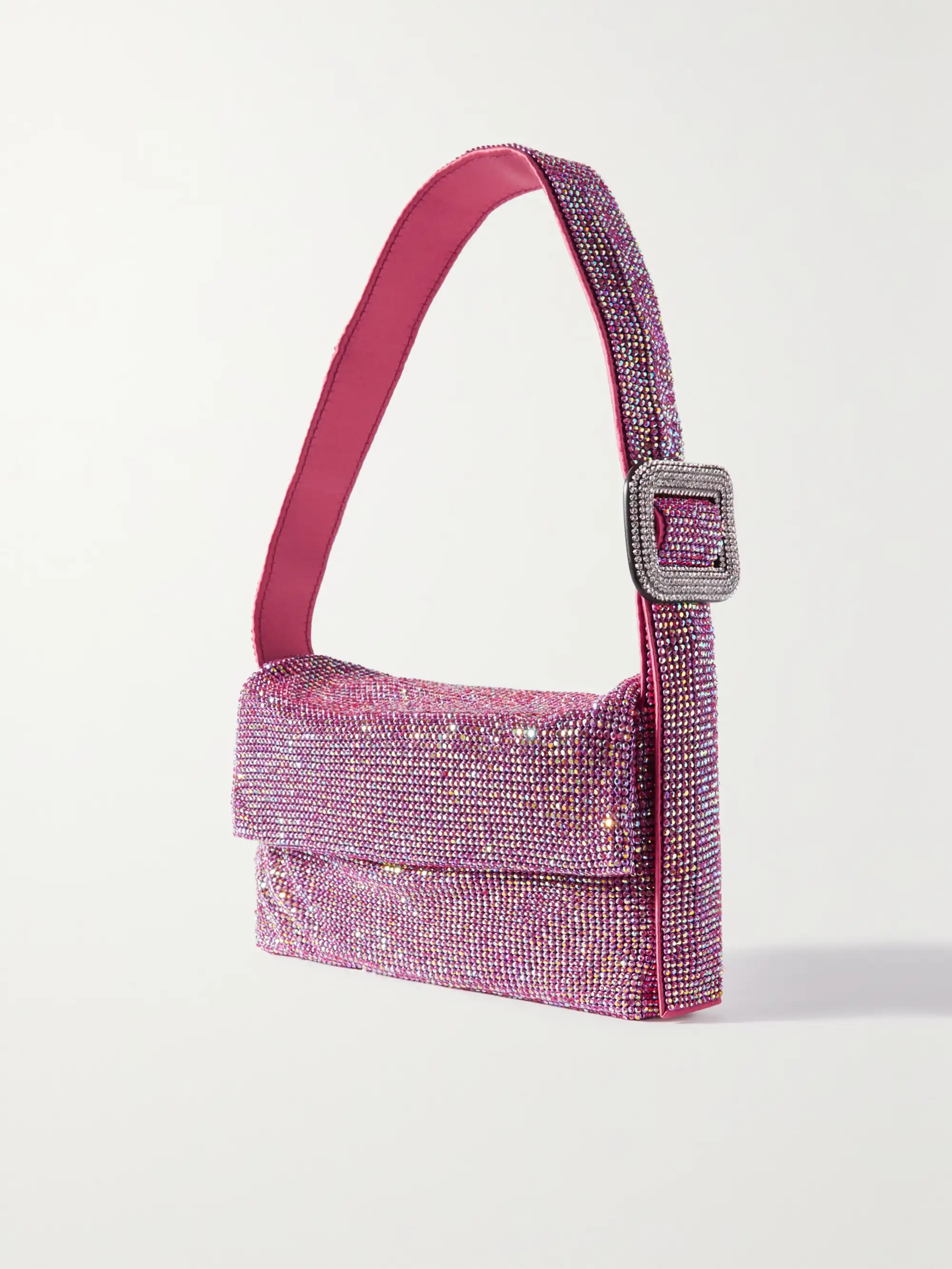 Vitty La Mignon crystal-embellished satin shoulder bag | NET-A-PORTER (US)