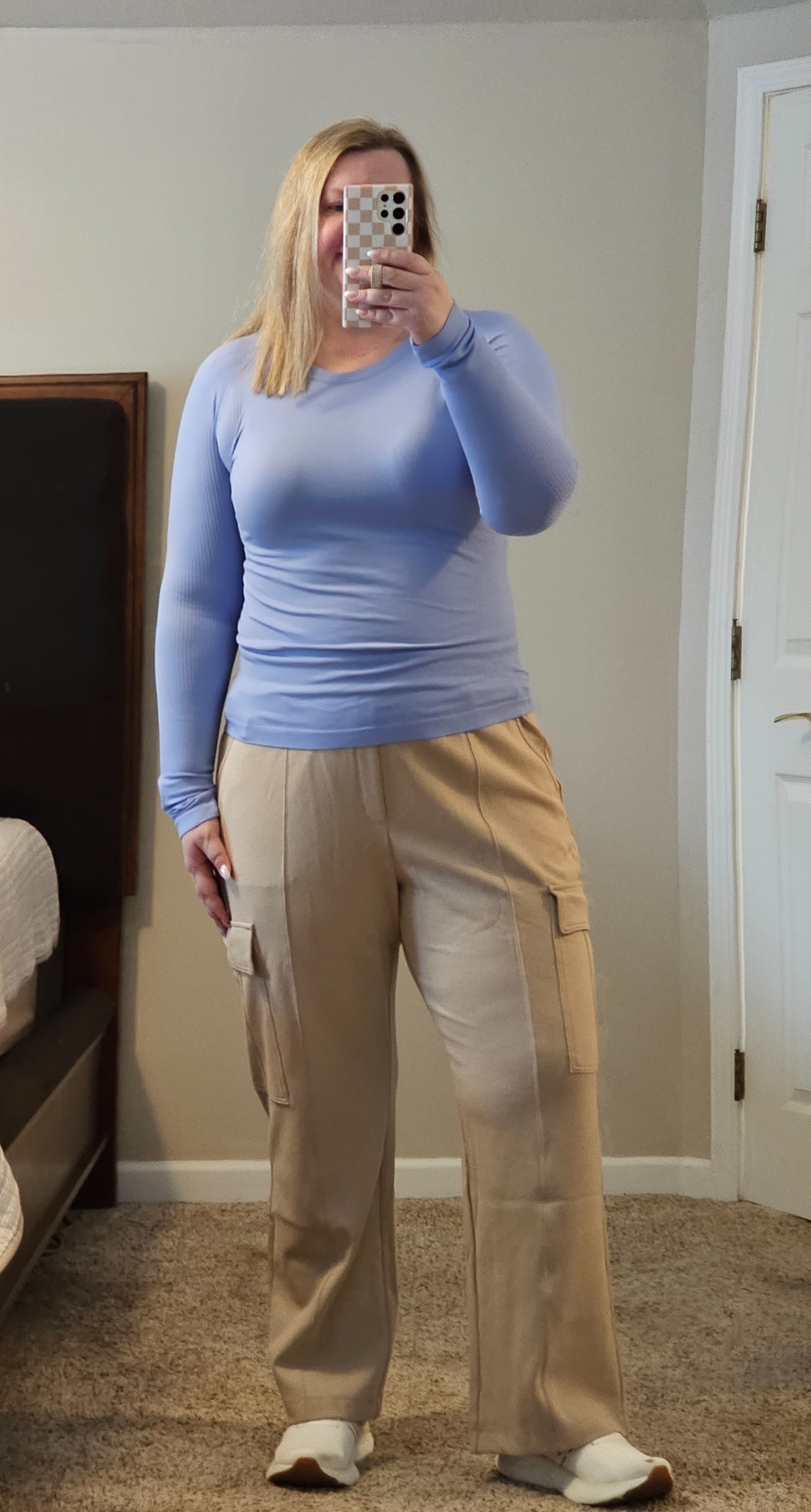 This top is an XL and a great stretchy active or layering piece. These cargo pants are a great cozy travel option or can wear out and about. In an XL.

#LTKover40 #LTKtravel #LTKfindsunder50