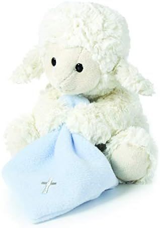 Nat and Jules Jesus Loves Me Musical Plush Lamb with Blanket, Blue | Amazon (US)