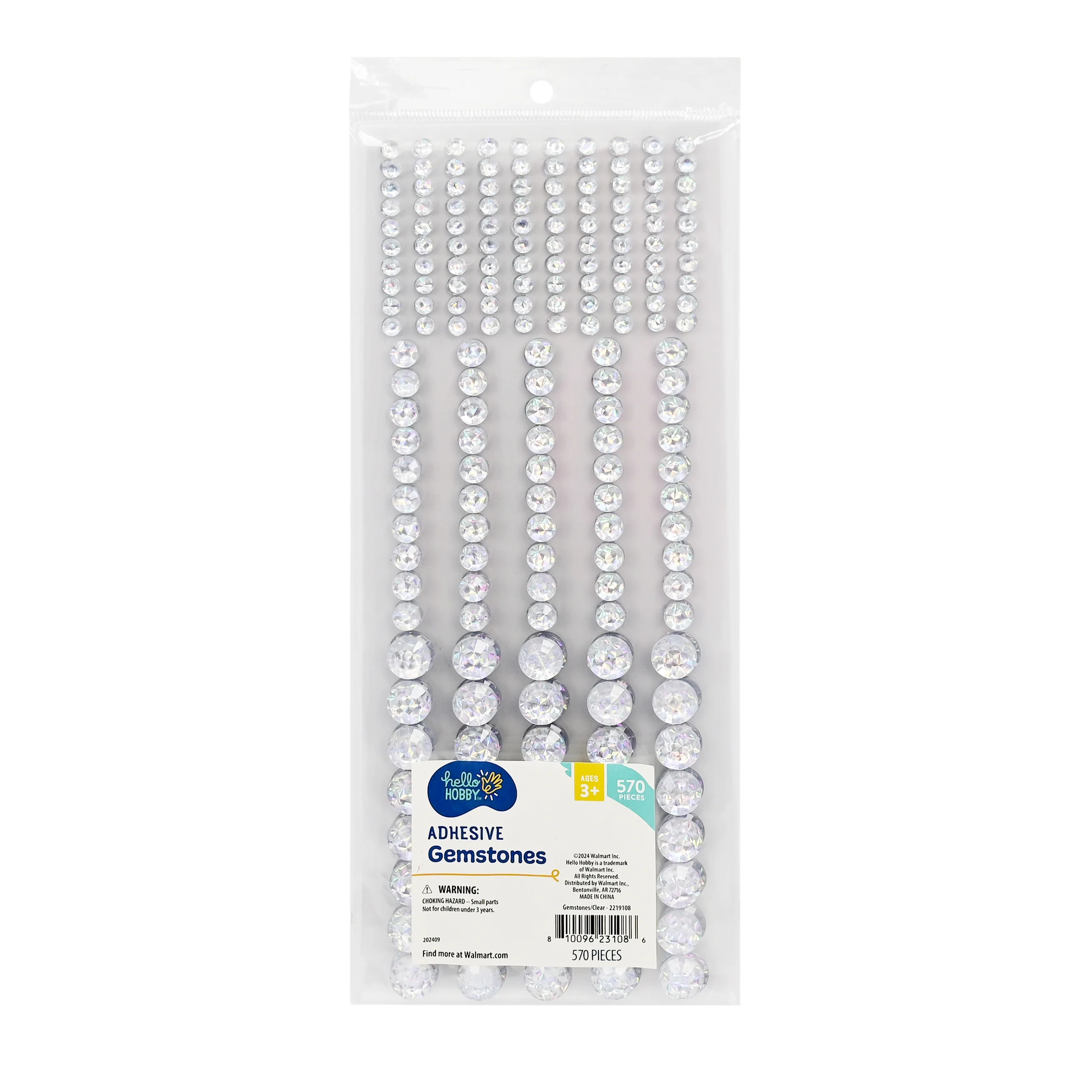 Hello Hobby Clear Iridescent Round Gemstones, 570 Piece Scrapbooking Embellishments No Stone | Walmart (US)