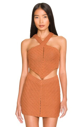 Lovers and Friends Malik Crochet Top in Cocoa Brown from Revolve.com | Revolve Clothing (Global)