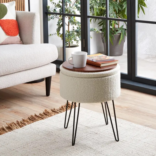 Joanna Sherpa Footstool | Dunelm (migrated)
