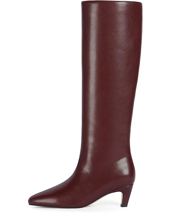 Modatope Knee High Boots Women Square Toe Kitten Heel Tall Boots Womens Fashion Long Boots | Amazon (US)