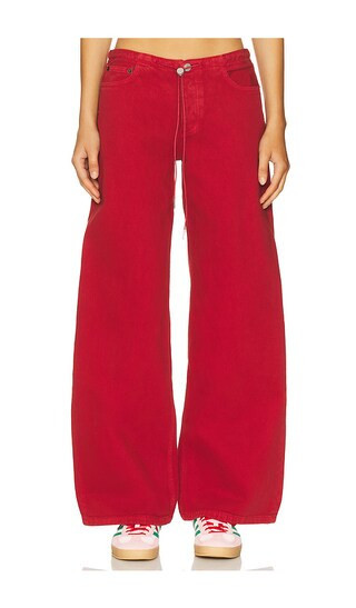 Still Here Cool Wide Leg Jeans in Red. - size 26 | Revolve Clothing (Global)