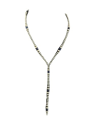Southwestern 925 Sterling Silver Gemstone with Pearls Bead Lariat Y Necklace. 26 Inches. "Navajo ... | Amazon (US)