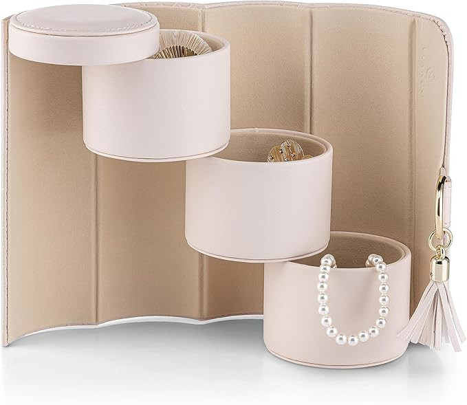 VLANDO Travel Jewelry Case for Women, Travel Essential, Travel Must Haves Jewelry Travel Organize... | Amazon (US)