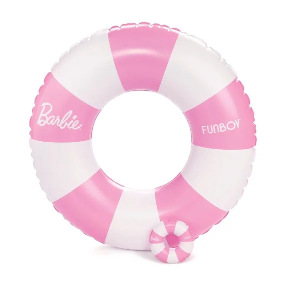 Barbie\u2122 + Float Life by Funboy Pink & White Striped 34" Kids Tube & Barbie Doll Matching Tub... | Walmart (US)