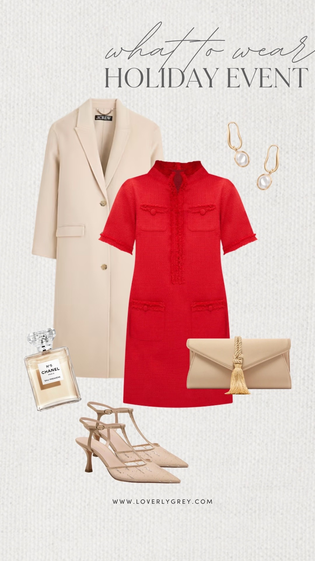 Loverly Grey, what to wear to a holiday event. I am loving this bright red tweed dress from Tuckernuck. I’d pair it with a J.Crew coat, heels, and a clutch to complete the look! Loverly Grey, what to wear, holiday eventt

#LTKSeasonal #LTKHoliday #LTKgrwm