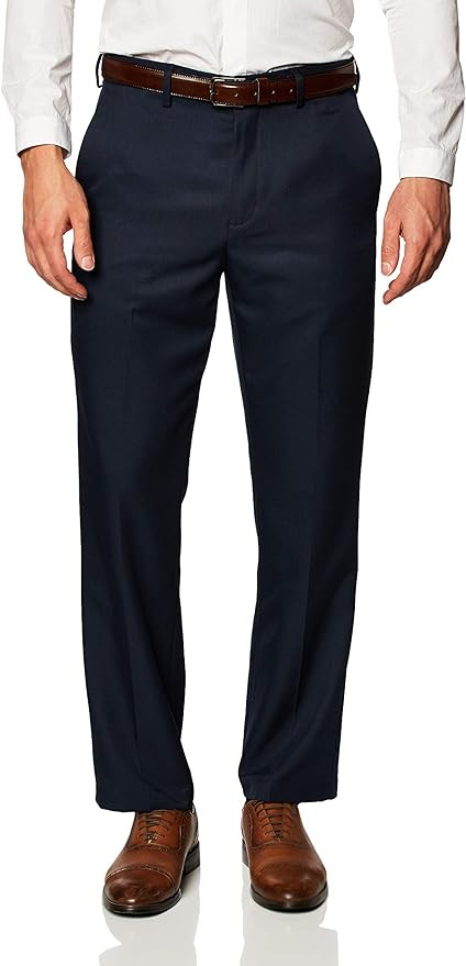 Amazon Essentials Men's Classic-Fit Expandable-Waist Flat-Front Dress Pant | Amazon (US)