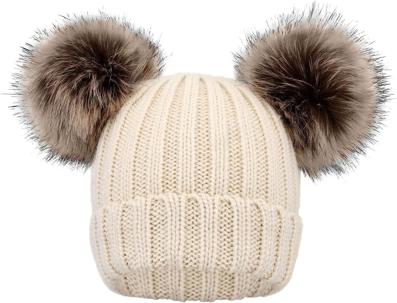Simplicity Kids Girls Boys Winter Pompom Knit Ski Beanie Hat Cap | Amazon (US)