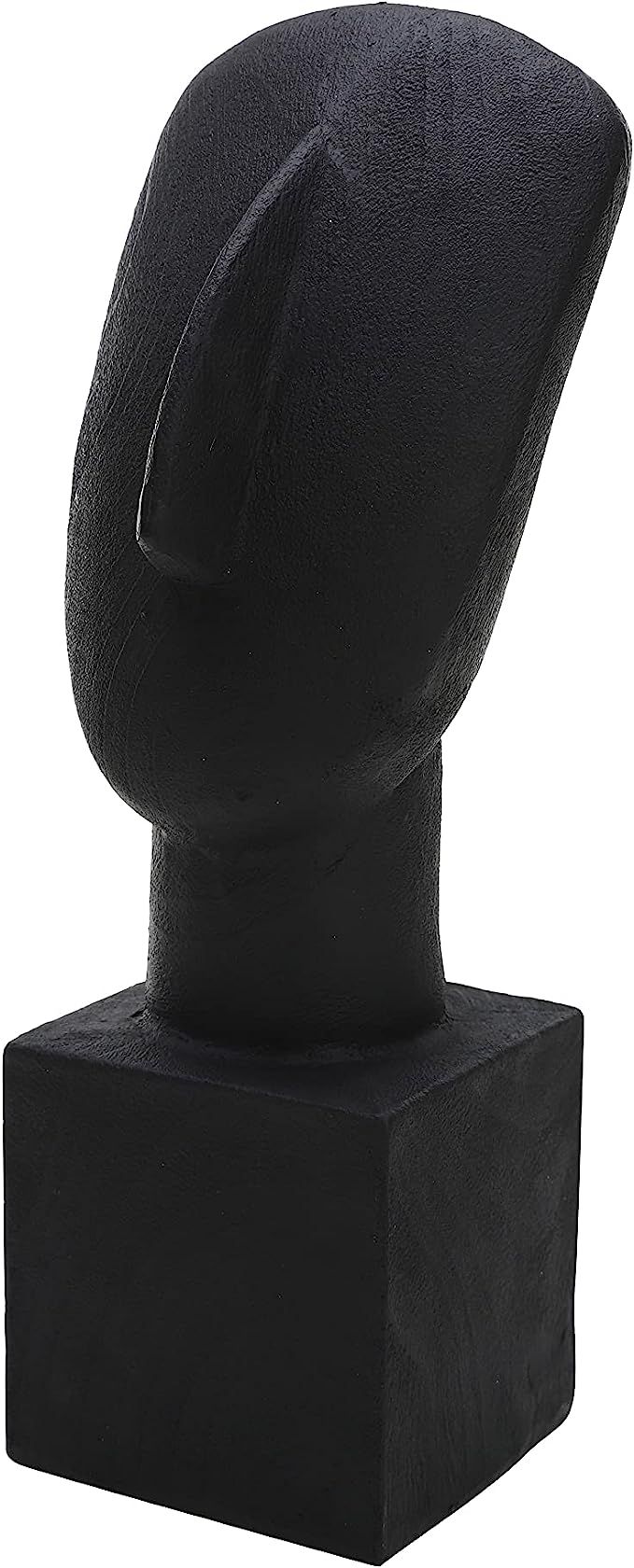 DN DECONATION Resin Black Head Statue, Abstract Head Sculpture, Large Face Statue with Base, Mode... | Amazon (US)