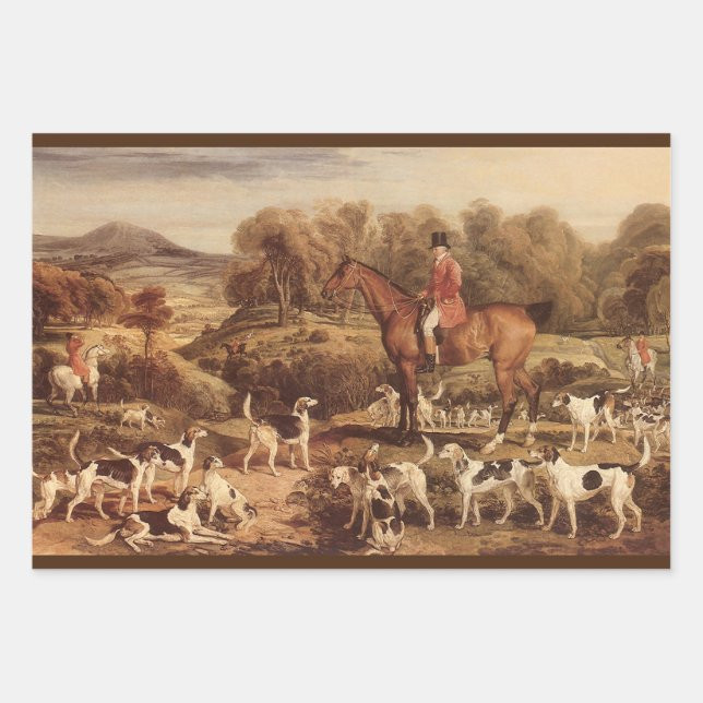 Ralph Lambton and his Hounds by James Ward Wrapping Paper Sheets | Zazzle | Zazzle