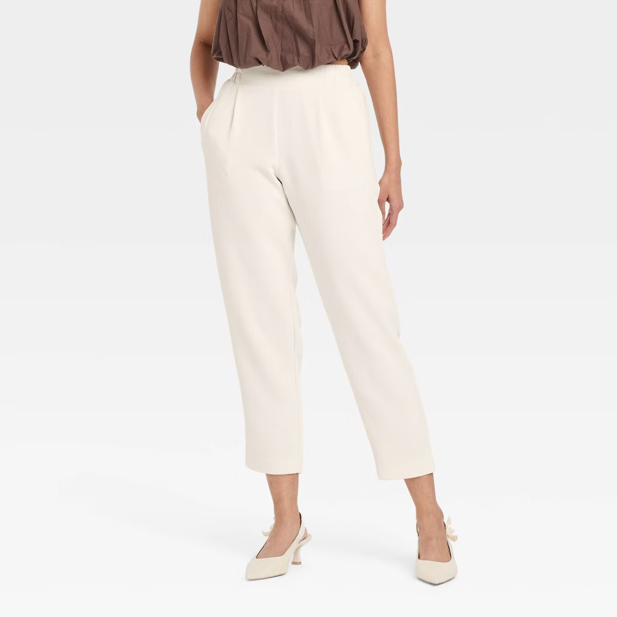 Women's Signature Crepe Tapered Ankle Pull-On Pants - A New Day™ | Target