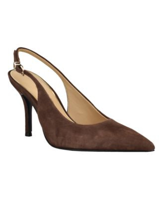 Guess Women's Princelsa Pointed Toe Slingback Pumps - Light Natural Suede | Macy's