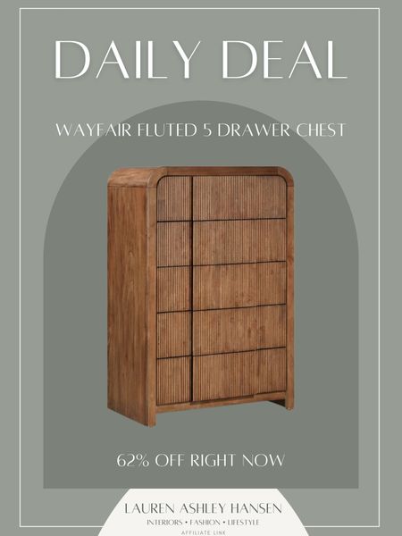 This beautiful fluted five drawer dresser would be so cute in a little boys room! I love the curved top and the texture is so pretty. It’s 62% off right now too! 

#LTKStyleTip #LTKSaleAlert #LTKHome
